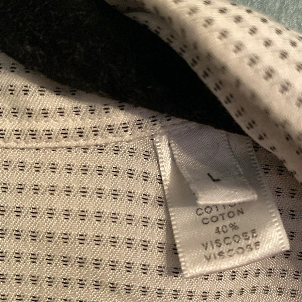 Armani Collezioni mens button down - large - white with black polka dots - Picture 3 of 7